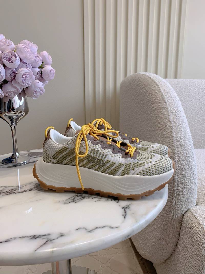 Miu Miu Gymnasium Mesh and Suede Sneakers — صورة 1