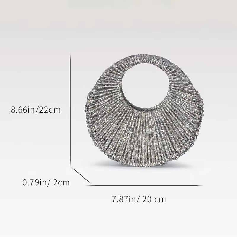 Crystal Ring Evening Bag – Round Large — صورة 1