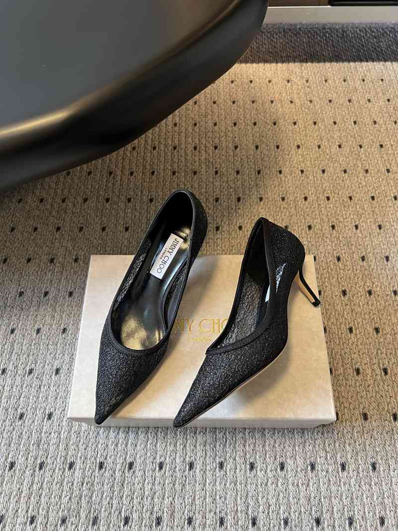 Jimmy Choo Glitter Mesh Pointed-Toe Pumps — صورة 1