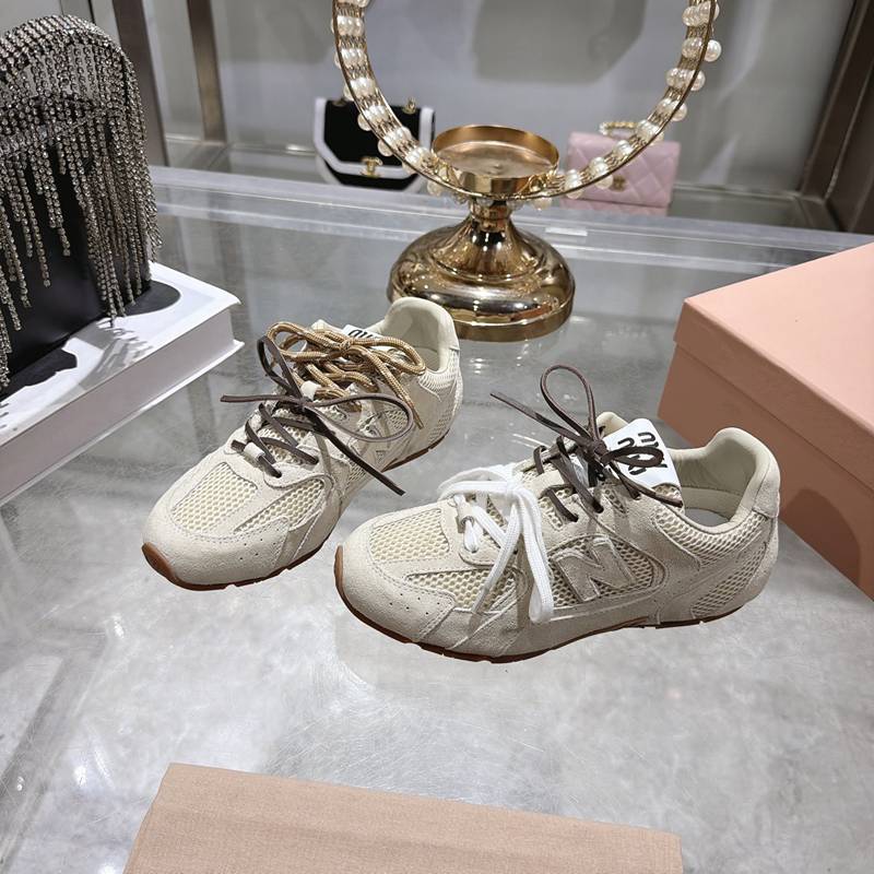 New Balance x Miu Miu 530 SL Technical Fabric & Suede Sneakers — صورة 1