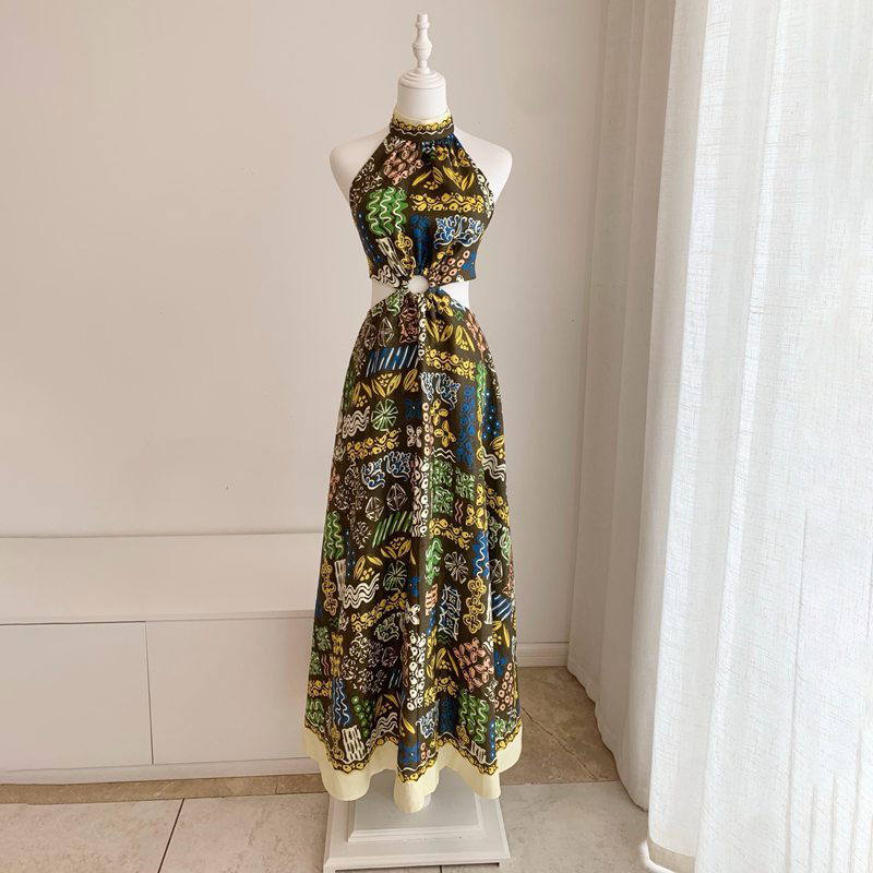 Alemais Printed Halterneck Cutout Maxi Dress — صورة 1